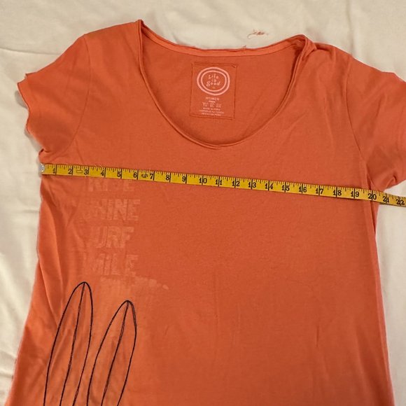 Life Is Good cotton "surfer theme" orange tee - Picture 5 of 6
